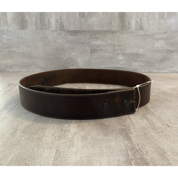 Justin Belt Mens 34 Brown Top Grain Cow Hide Bent Rail Made In USA *No Buckle